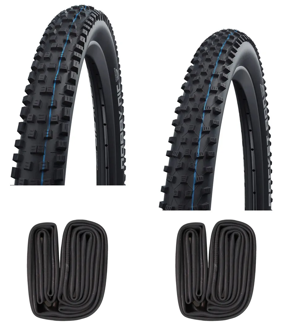 Schwalbe 2 Dekk + 2 Slanger Schwalbe Nobby Nic Og Rocket Ron 29 x 2,25"Med Presta Ventil, Sykkeldekk Schwalbe 2 Dekk + 2 Slanger Schwalbe Nobby Nic Og Rocket Ron 29 x 2,25"Med Presta Ventil, Sykkeldekk
