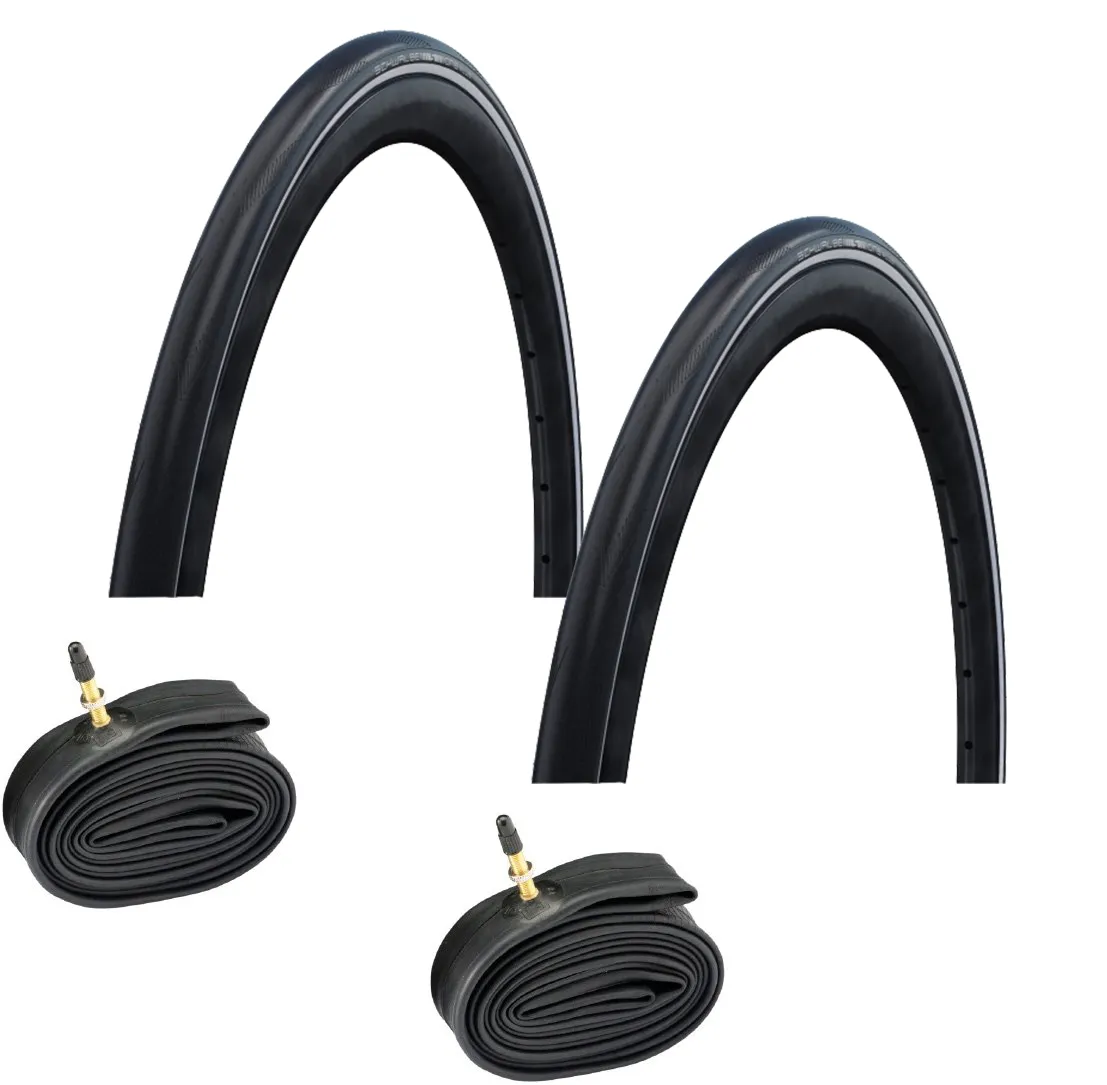 Schwalbe 2 dekk + 2 slanger Schwalbe One Plus 700x28C foldedekk, Svart, Sykkeldekk Schwalbe 2 dekk + 2 slanger Schwalbe One Plus 700x28C foldedekk, Svart, Sykkeldekk