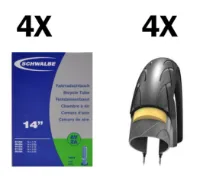 Schwalbe 4 Dekk + 4 Slanger Schwalbe Kid 14''