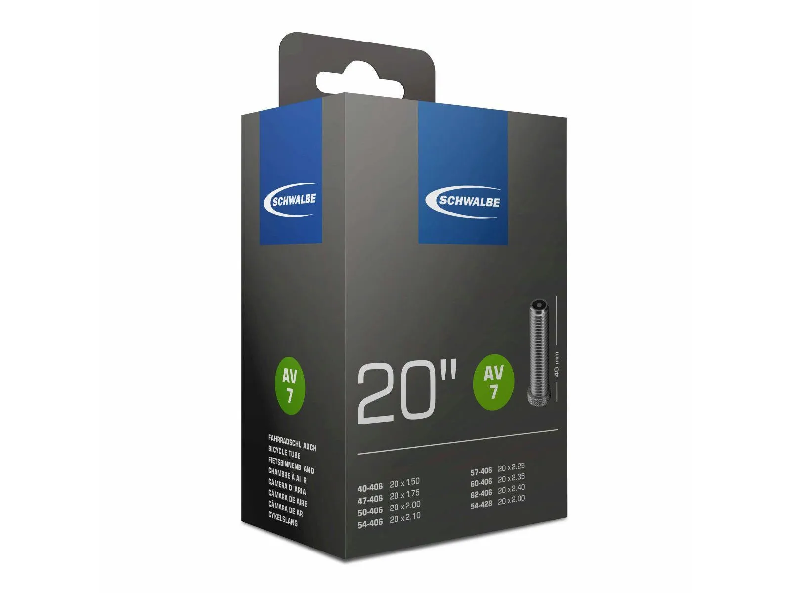 Schwalbe AV7, 20" x 1,50-2,00" Bilventil Slange