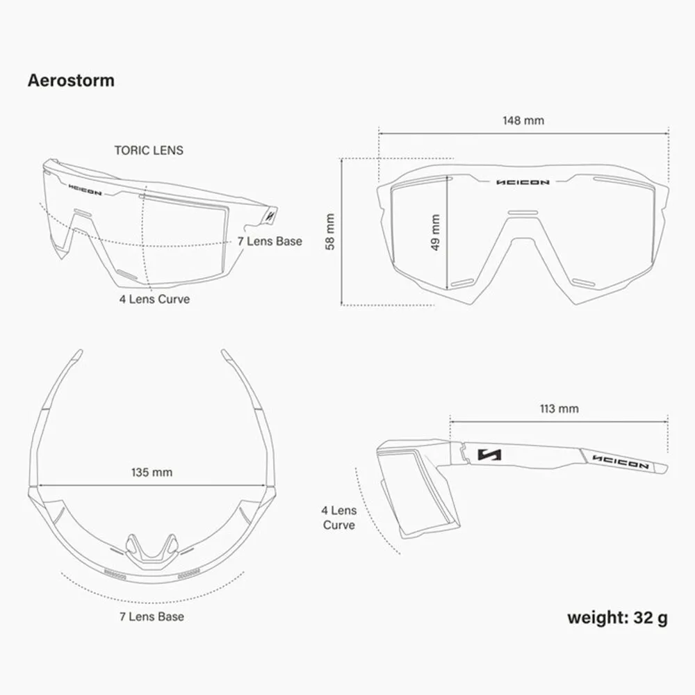 Scicon Aerostorm + Slidefit Solbriller, Black / smoked black, Smoked Black/CAT3