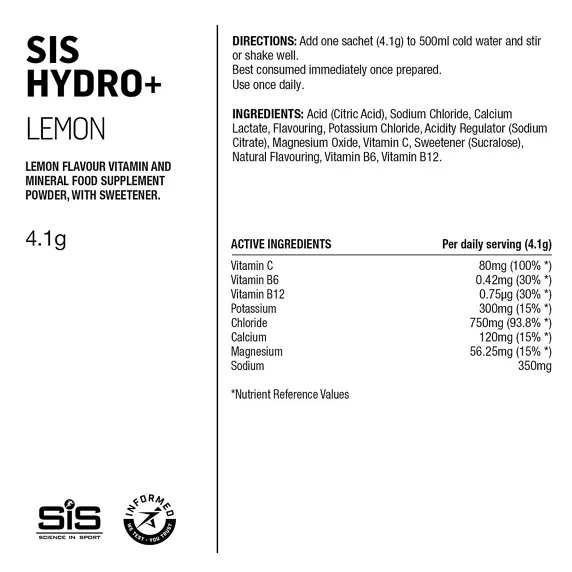 Science In Sport SIS GO Hydro+ Lemon Stick