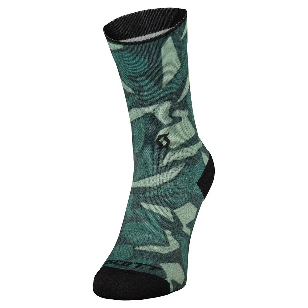 SCOTT Graphic Crewsokker male, Lush green / haze green SCOTT Graphic Crewsokker male, Lush green / haze green