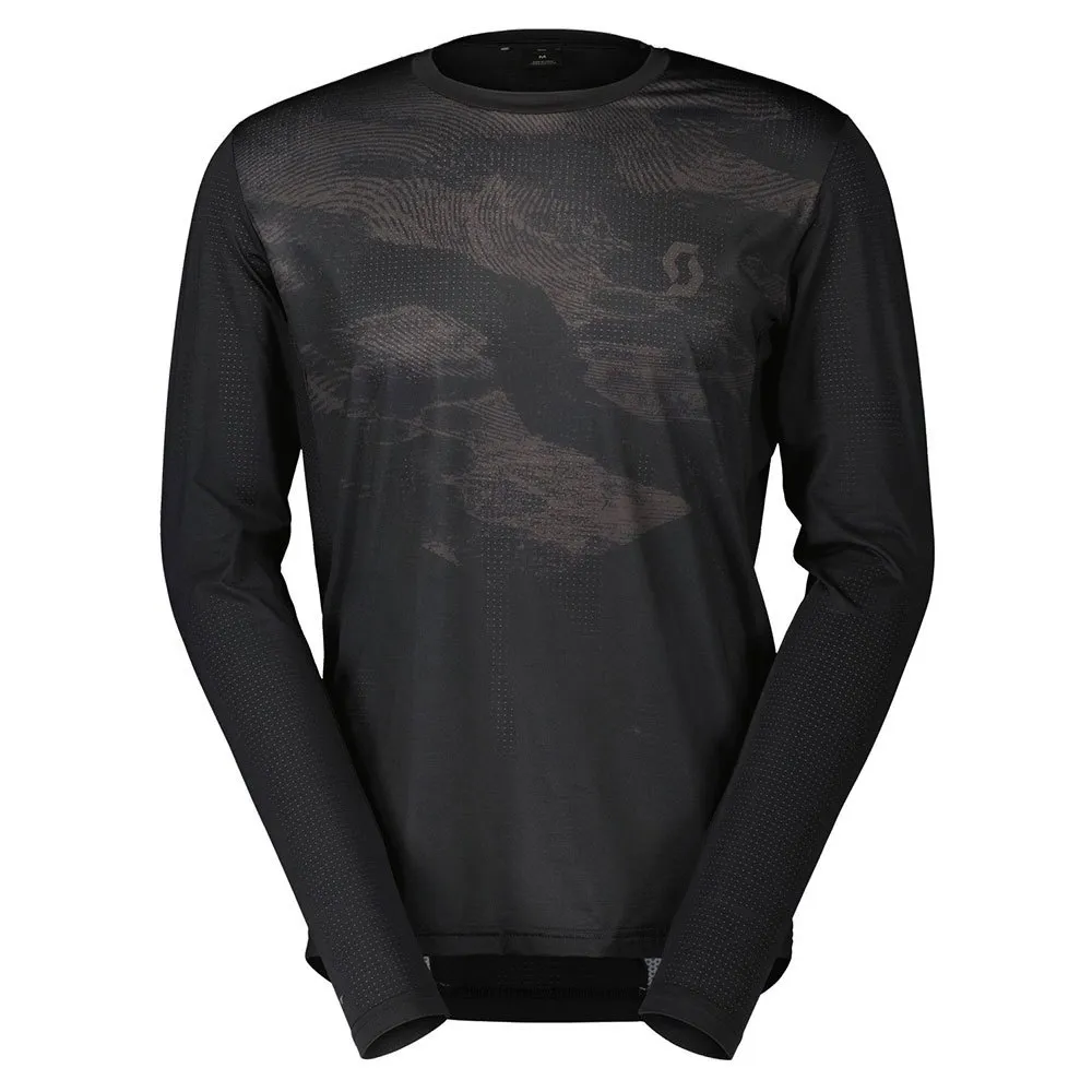 SCOTT Trail Flow Langarmet Enduro-sykkeltrøye, Black / dark grey, M SCOTT Trail Flow Langarmet Enduro-sykkeltrøye, Black / dark grey, M