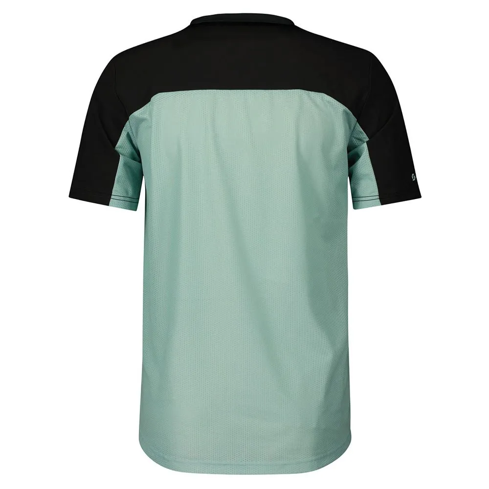 SCOTT Trail Vertic Zip Kortskjortet Enduro-sykkeltrøye, Mineral green / black, S SCOTT Trail Vertic Zip Kortskjortet Enduro-sykkeltrøye, Mineral green / black, S