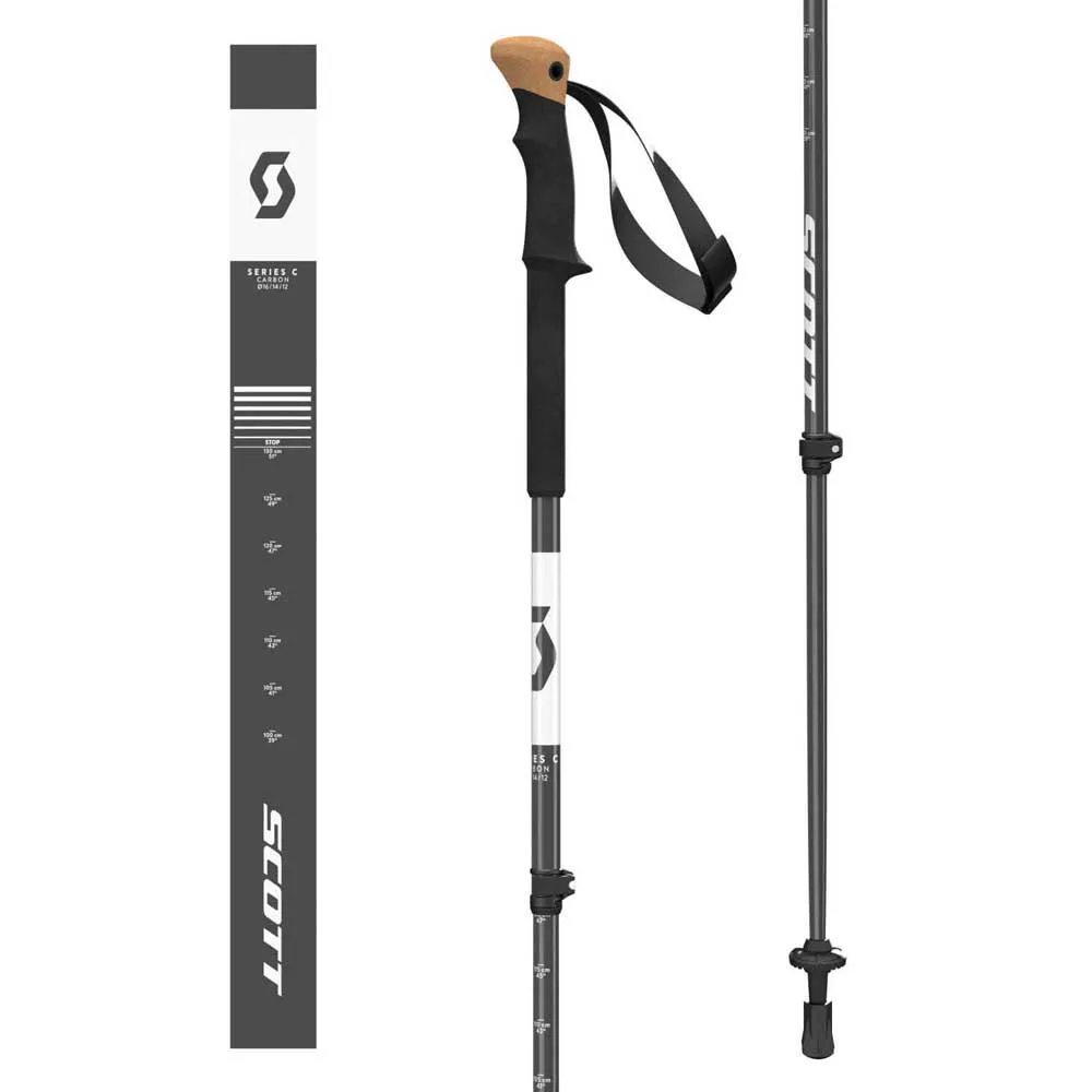 SCOTT Trek Carbon Spaserstokker, Black, 100-130cm