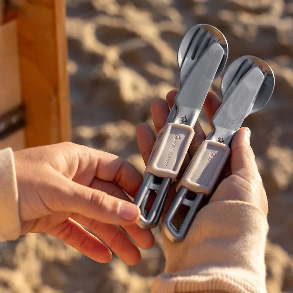 Sea To Summit Rustfritt Stål Detour Bestikksett 3 Enheter, Stainless steel grey, One Size