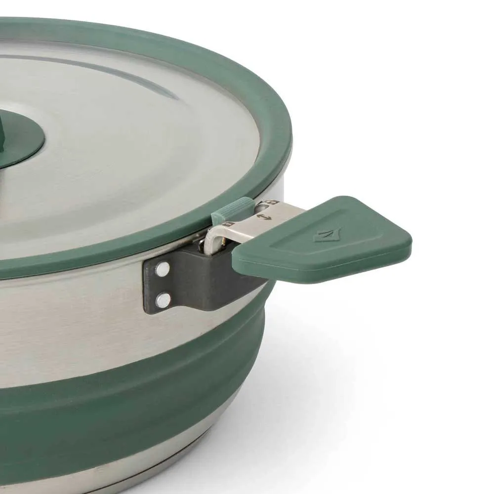 Sea To Summit Rustfritt Stål Sammenleggbar Gryte For Omkjøring 3l, Laurel wreath green, One Size
