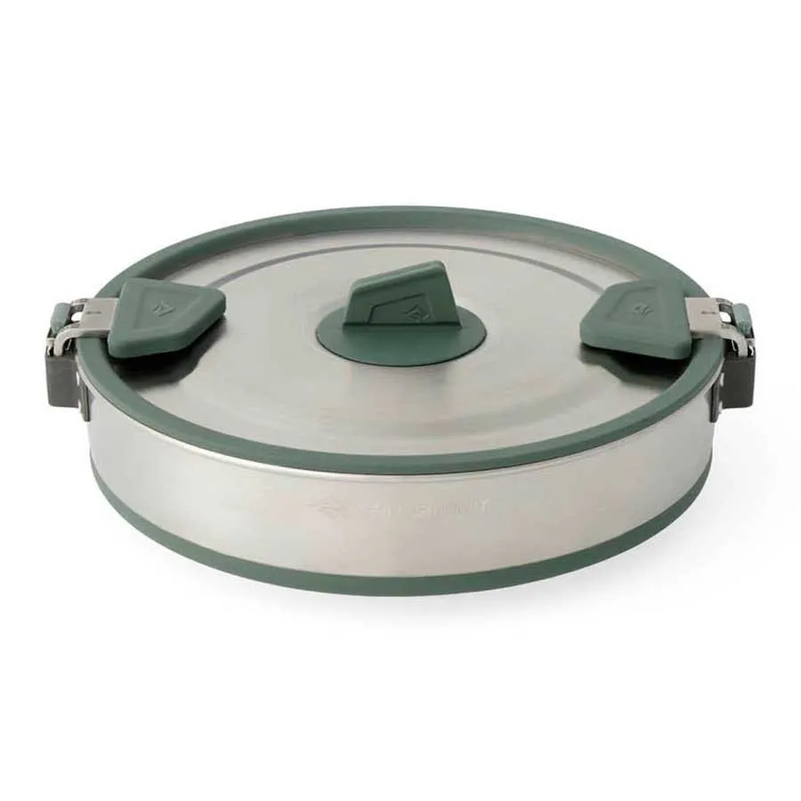 Sea To Summit Rustfritt Stål Sammenleggbar Gryte For Omkjøring 3l, Laurel wreath green, One Size