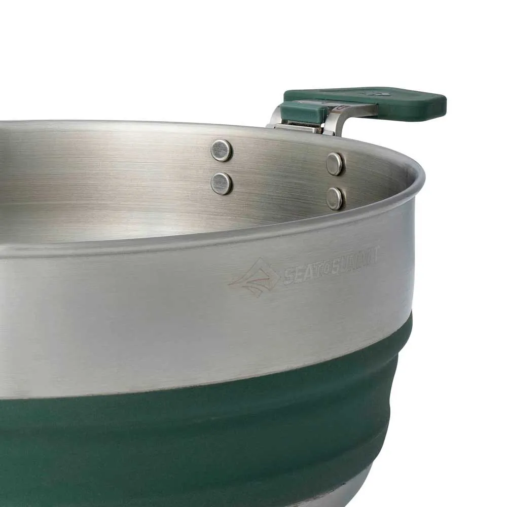 Sea To Summit Rustfritt Stål Sammenleggbar Gryte For Omkjøring 3l, Laurel wreath green, One Size