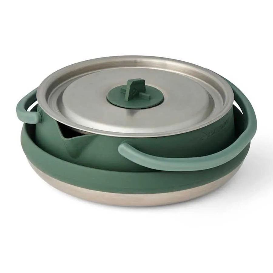 Sea To Summit Rustfritt Stål Sammenleggbar Tekanne Med Omvei 1.6l, Steel, One Size