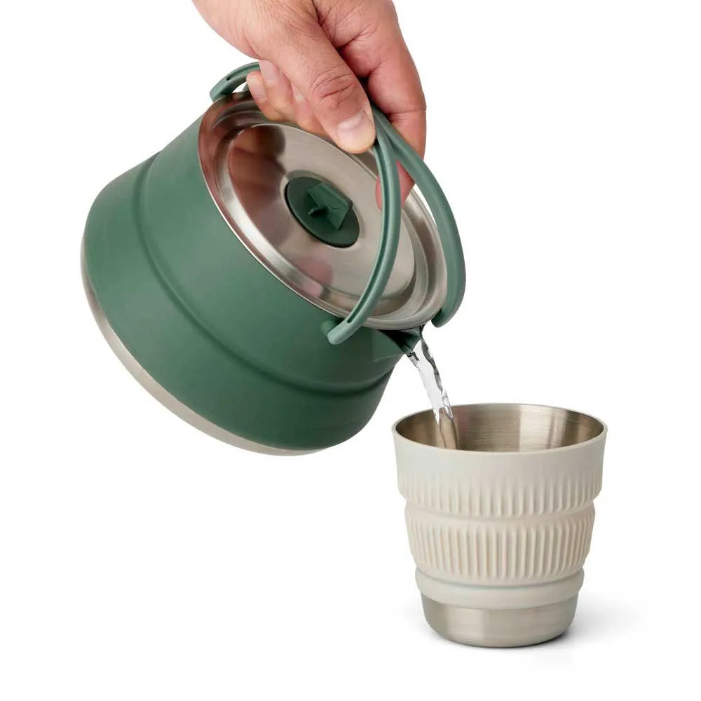 Sea To Summit Rustfritt Stål Sammenleggbar Tekanne Med Omvei 1.6l, Steel, One Size