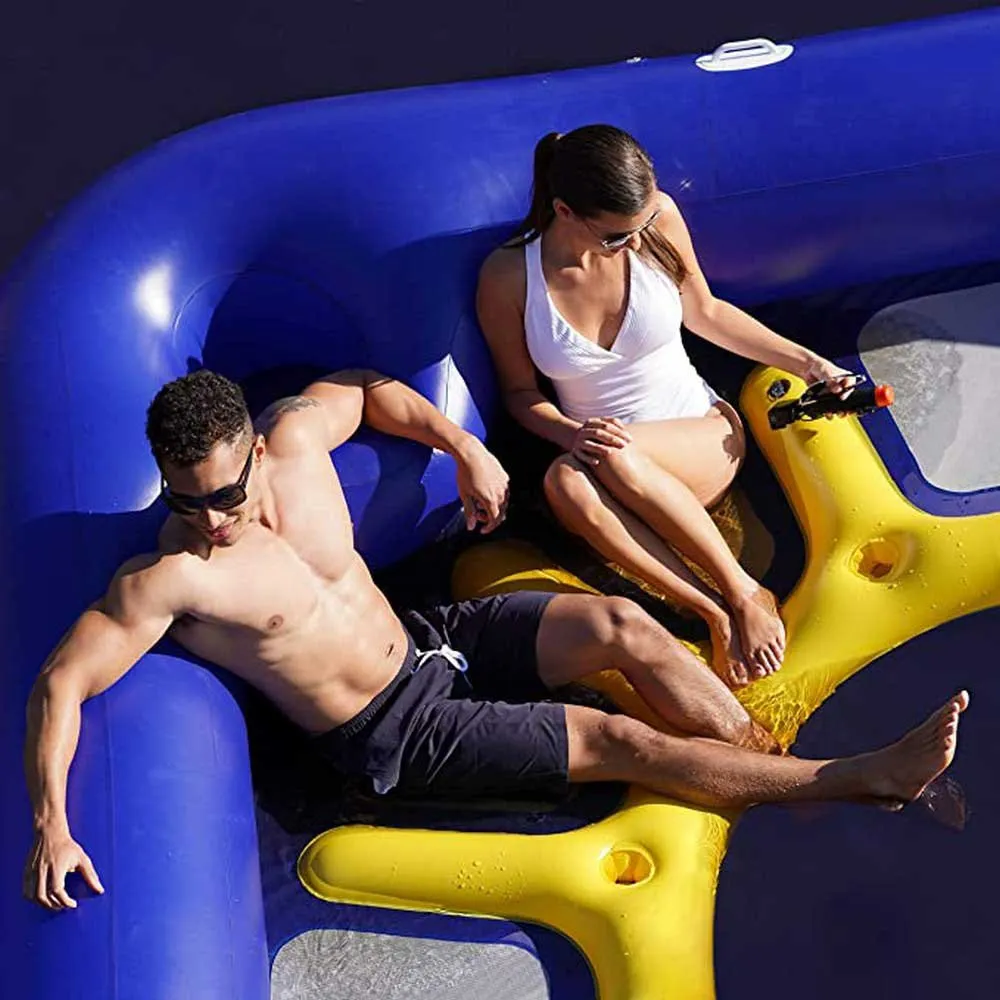 Seachoice Party Raft Bademadrass unisex, Blue, 360 x 360cm Seachoice Party Raft Bademadrass unisex, Blue, 360 x 360cm