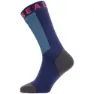 Sealskinz Warm Weather Hydrostop Wp Mid Sokker, Blue / grey / red