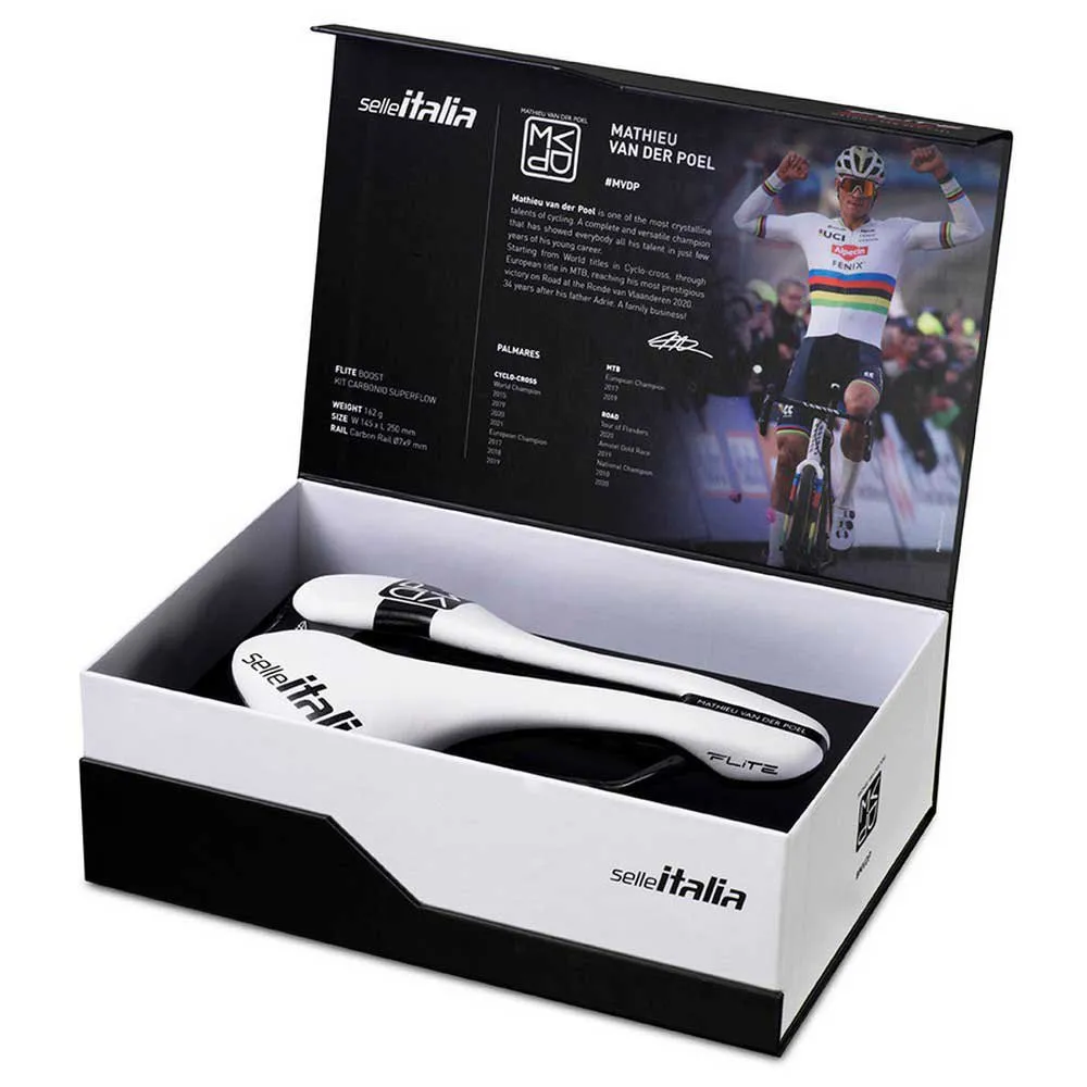 Selle Italia Flite Boost Kit Carbonio Superflow MVDP Sete, White, 145mm