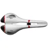 Selle San Marco Aspide Open Fit Racing Sykkelsete, White / black / red, 132mm