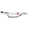 Selle San Marco Aspide Open Fit Racing Sykkelsete, White / black / red, 132mm