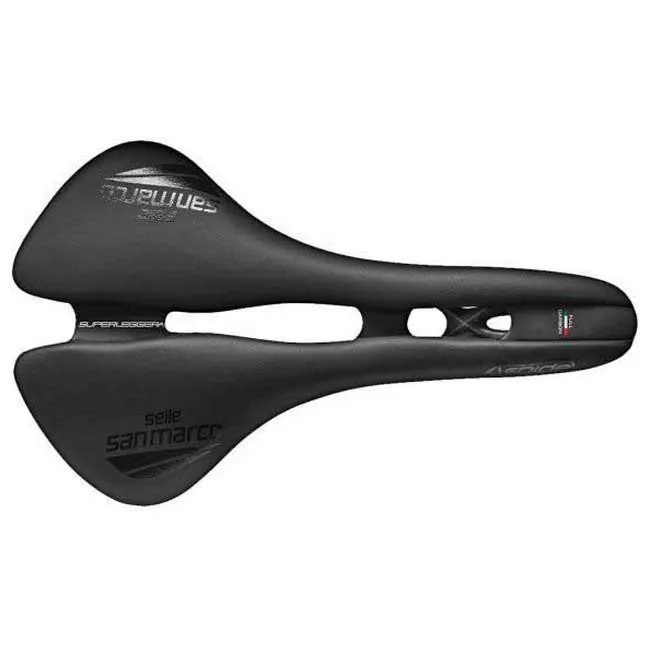 Selle San Marco Aspide Open-fit Superleggera Wide Sykkelsete, Black, 141mm