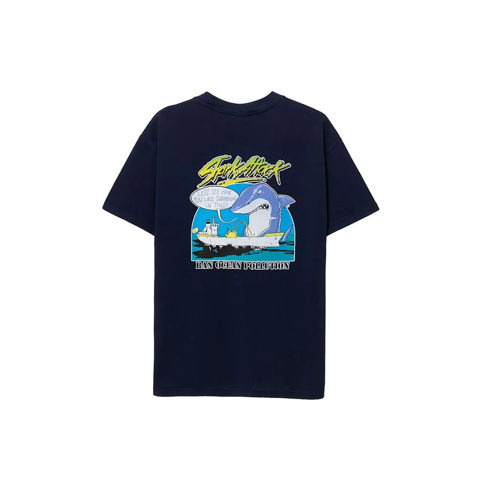 Shark Attack Ban Ocean Pollution Kortarmet T-skjorte male