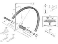 Shimano aksel komplett til forhjul modell WH-M8100-TL-F15-B-275