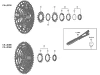 Shimano Linkglide lock ring og skive til kassettmodell CS-LG400-10 gear