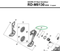 Shimano RD-M8130 Bakgir Ytterplate Shimano RD-M8130 Bakgir Ytterplate