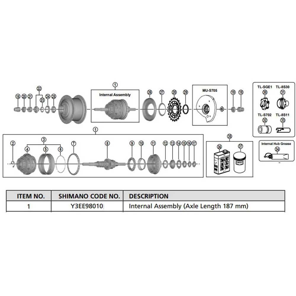 Shimano Sg-c6061-8d Intern Montering Shimano Sg-c6061-8d Intern Montering