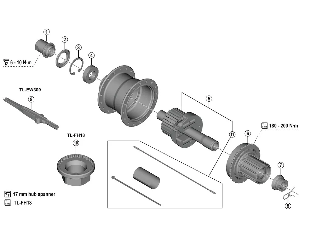 Shimano TL-FH18 værktøy til Cues auto shift baknav