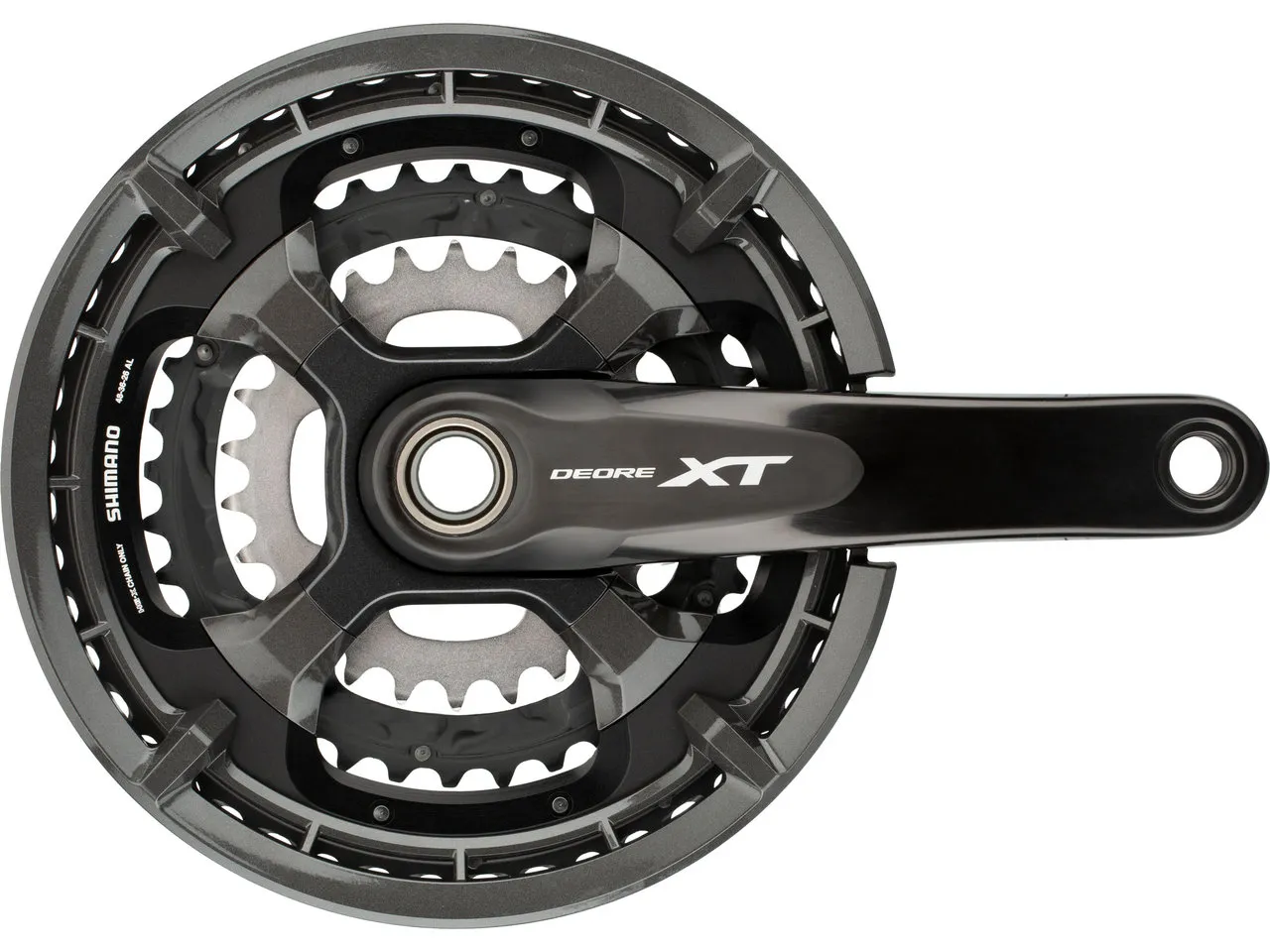 Shimano XT Kurbelgarnitur FC-T8000 Hollowtech II mit Kettenschutzring, Black