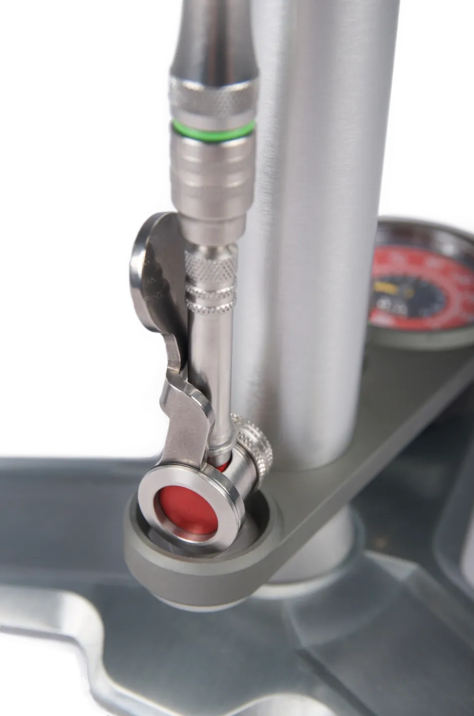SILCA SuperPista Ultimate Hiro Gulvpumpe, Silver / red, 160psi SILCA SuperPista Ultimate Hiro Gulvpumpe, Silver / red, 160psi