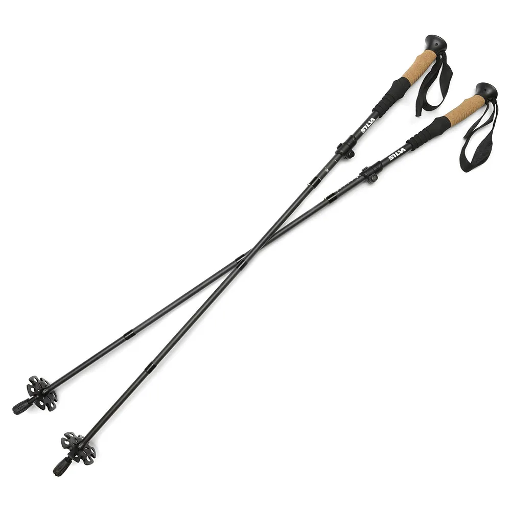 Silva Aluminum Z-fold Spaserstokker, Grey, 115-135cm