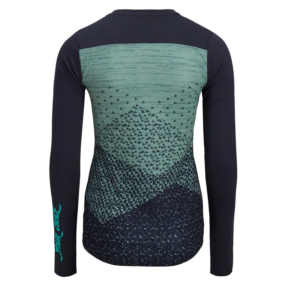 Silvini Ella Langarmet T-skjorte, Navy / green, 3XL