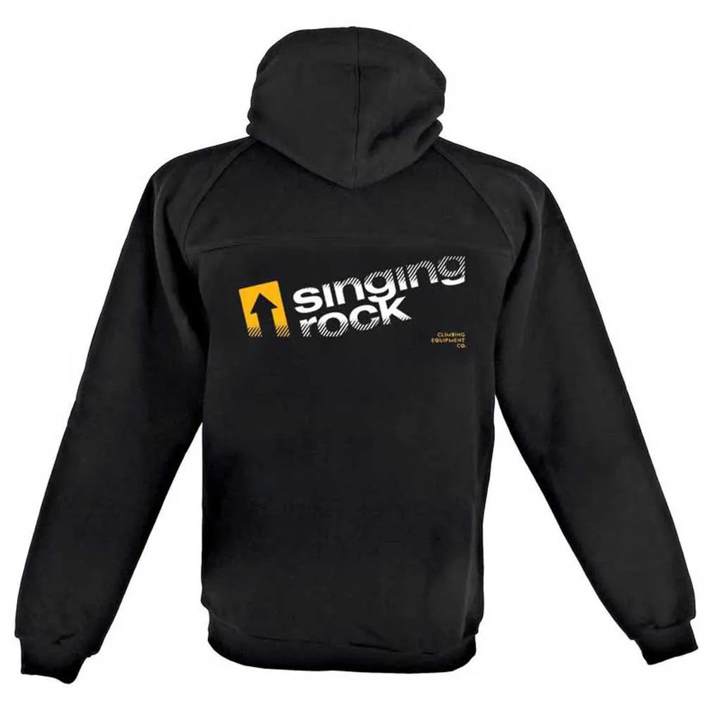 Singing Rock Hoody Genser Med Hel Glidelås, Black / yellow