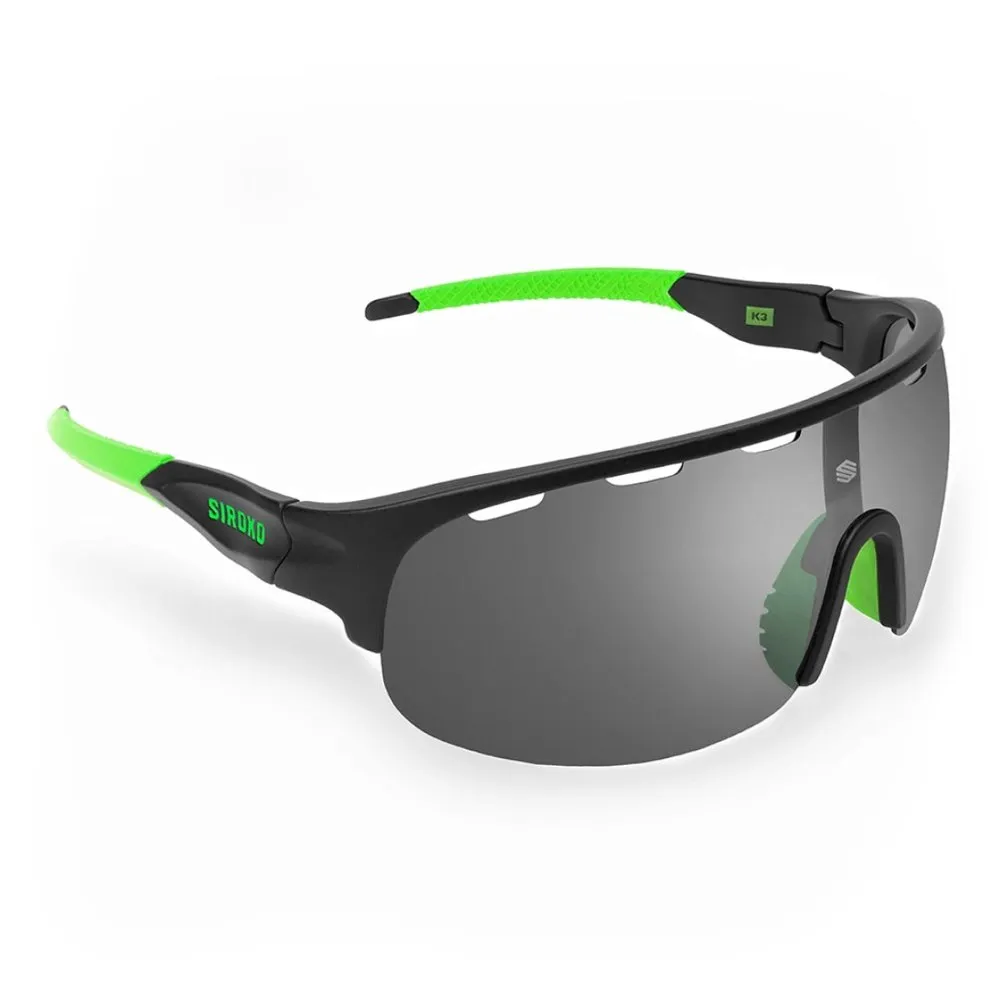 Siroko K3 Alpe D´huez Foto Kromatiske Solbriller, Black, Photochromic Green Mirror/CAT2-3 Siroko K3 Alpe D´huez Foto Kromatiske Solbriller, Black, Photochromic Green Mirror/CAT2-3