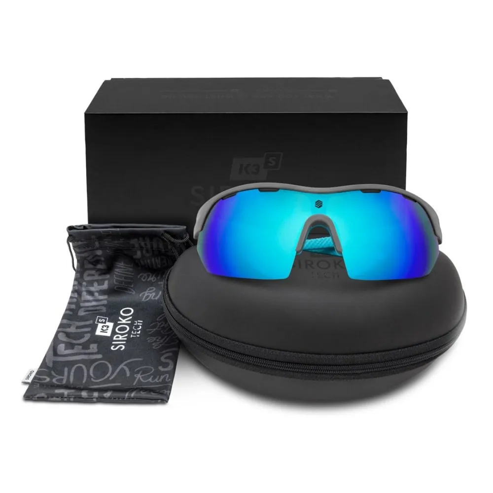 Siroko K3s London Solbriller, Grey, Blue Mirror/CAT3