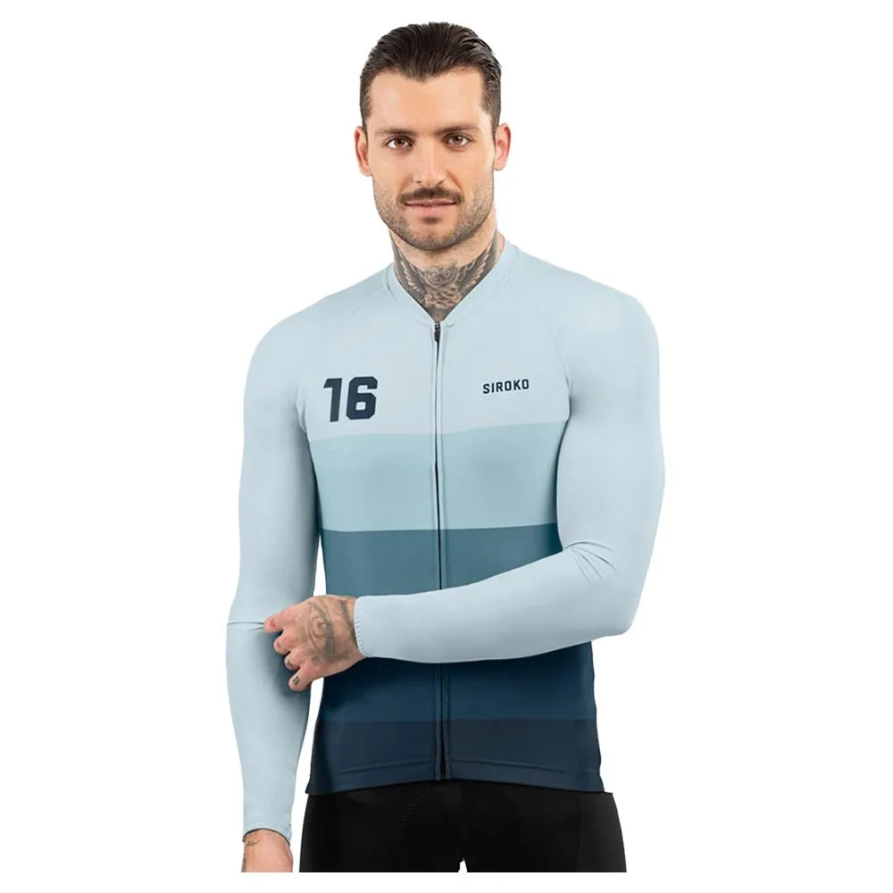 Siroko M2 Focus Langermet Trøye, Blue / grey / white, XL