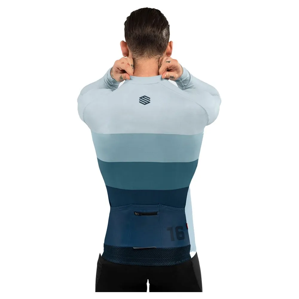 Siroko M2 Focus Langermet Trøye, Blue / grey / white, XL