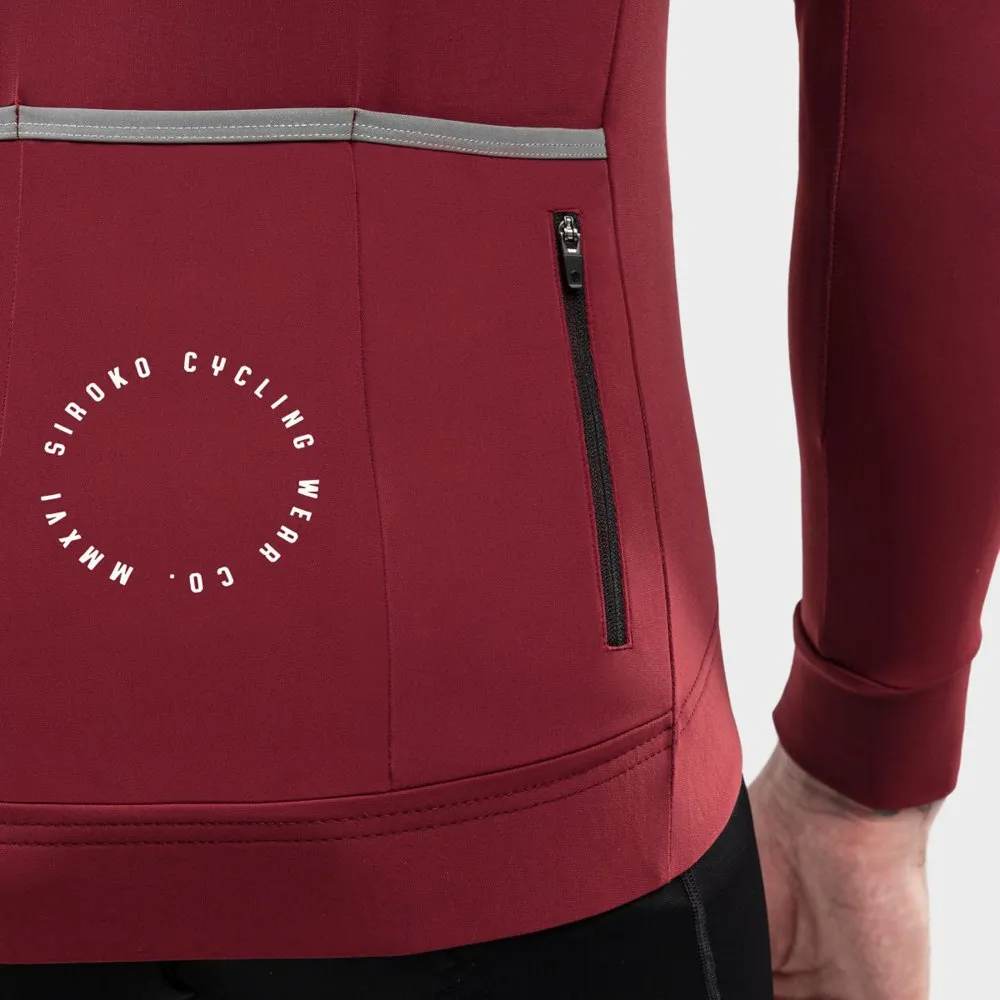 Siroko M4 Echelon Langermet Trøye, Maroon / red, S