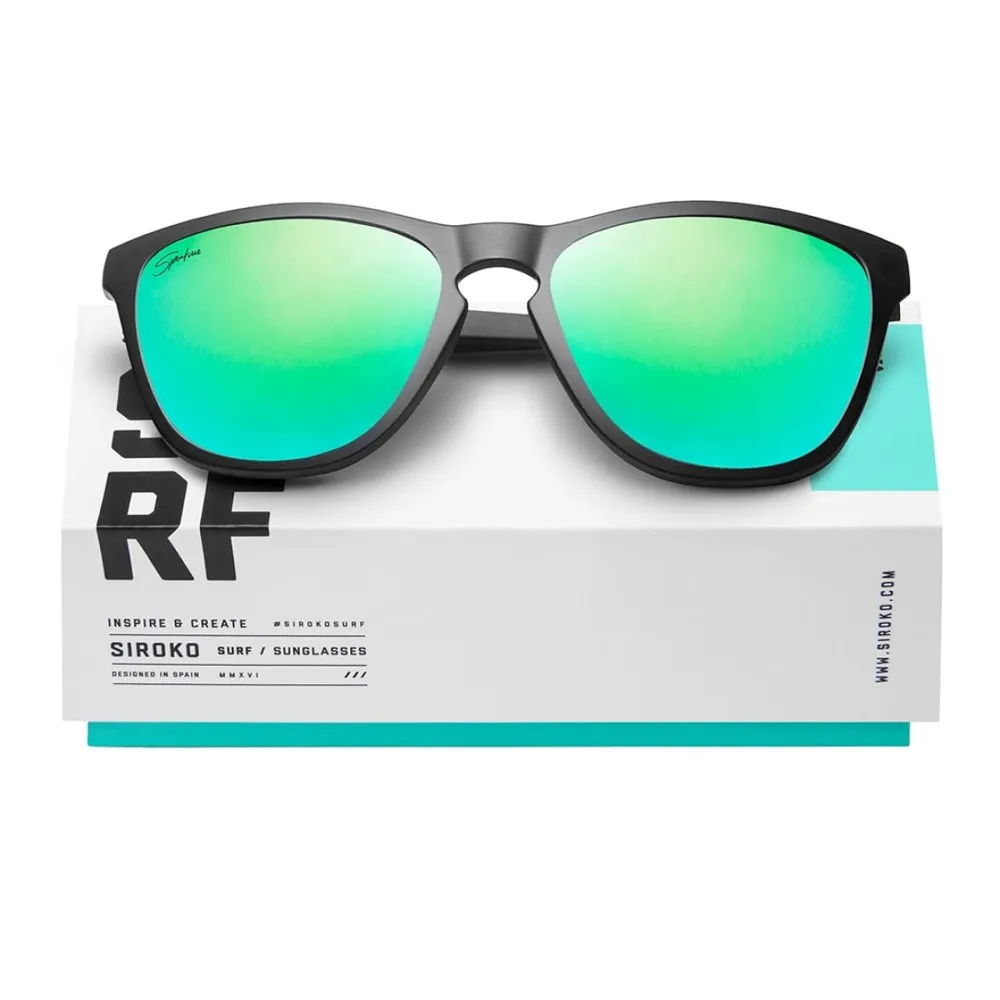 Siroko Oahu Polariserte Solbriller, Black, Turquoise/CAT3
