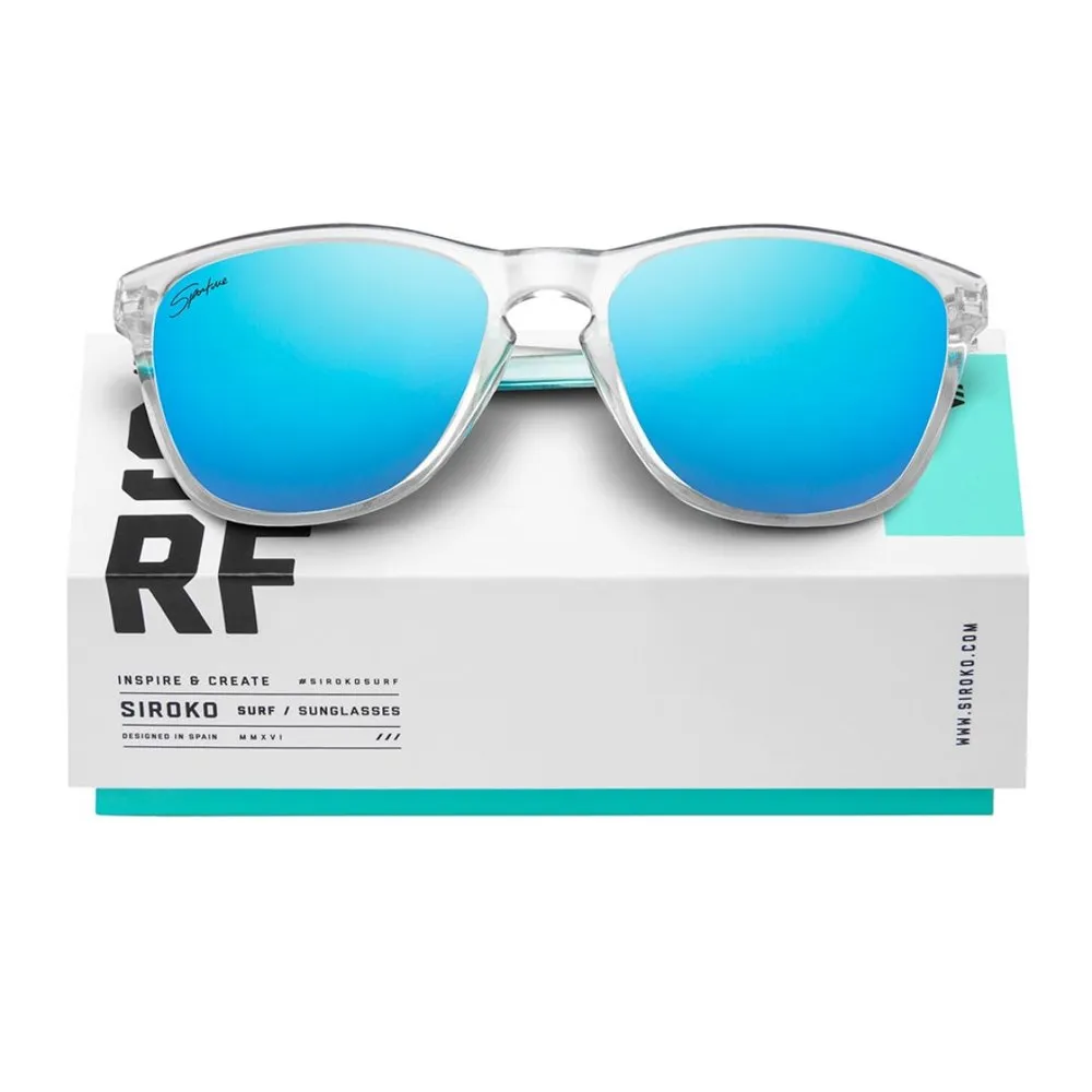 Siroko Superliga Solbriller, White, Light Blue Mirror