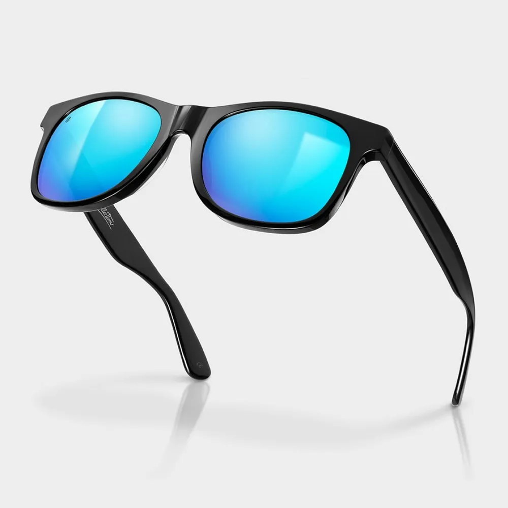 Siroko The City Solbriller, Black / blue, Blue Mirror/CAT3