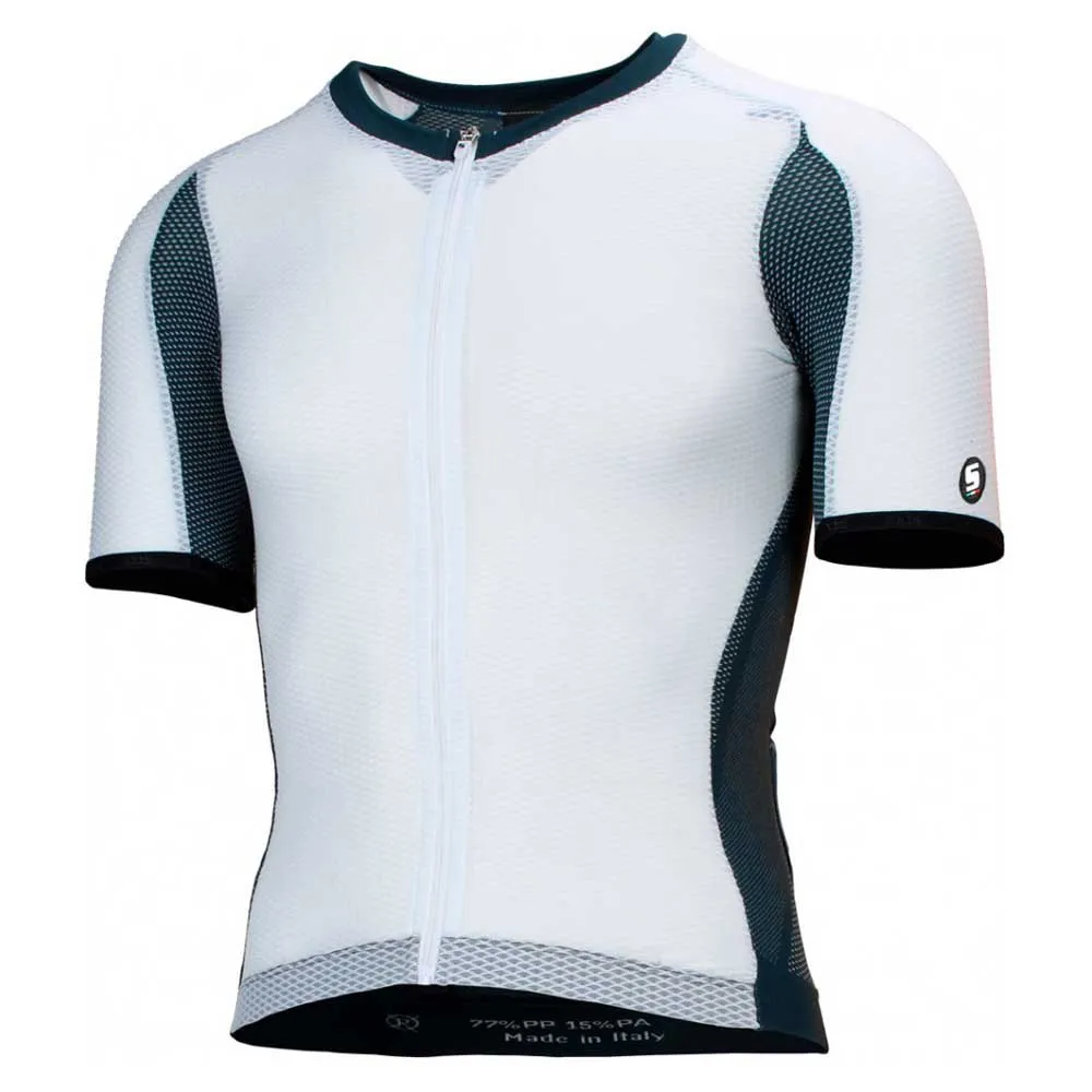 SIXS Kort Ermet Trøye, White / black
