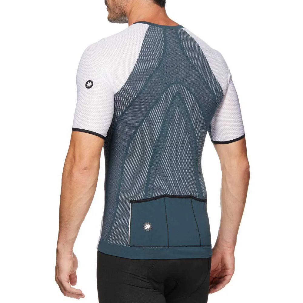 SIXS Kort Ermet Trøye, White / black