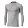 SIXS Serafino Merinos Langarmet Baselag, Wool grey
