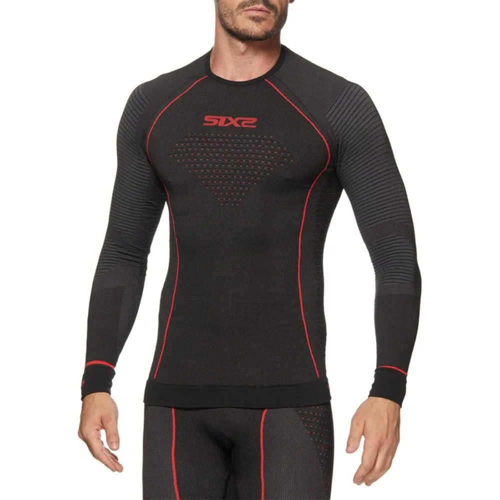 SIXS Ts2w Cu Langarmet Baselag Refurbished, Black / red