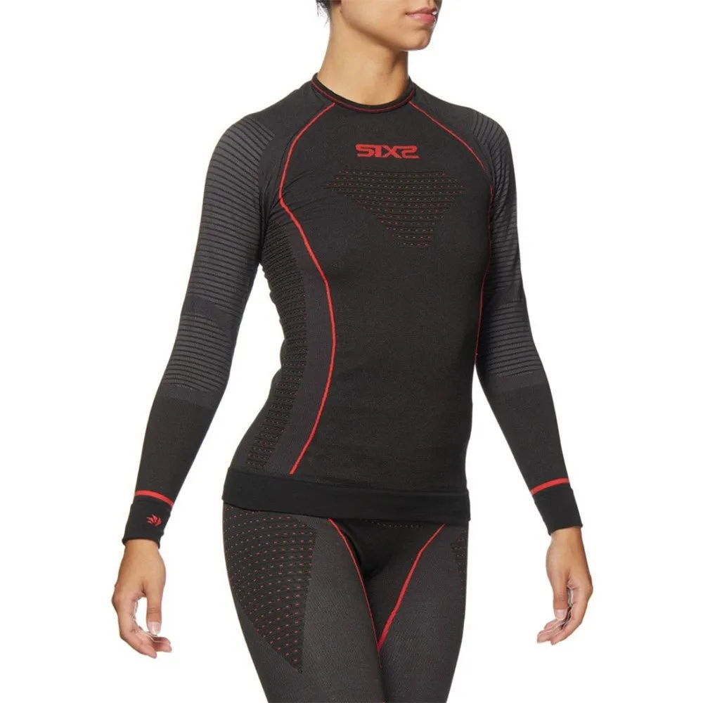 SIXS Ts2w Cu Langarmet Baselag Refurbished, Black / red