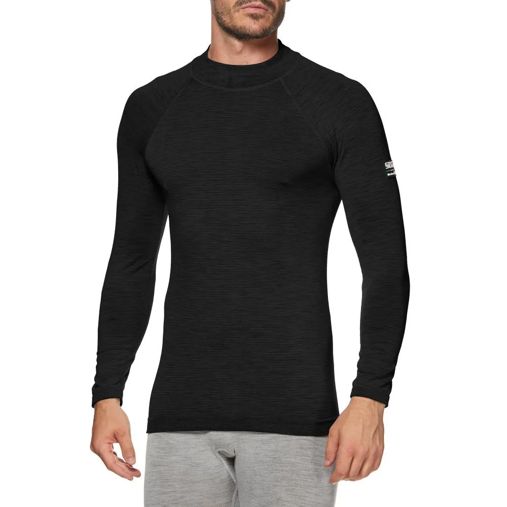 SIXS Ts3 Merinos Langarmet Baselag, Wool black
