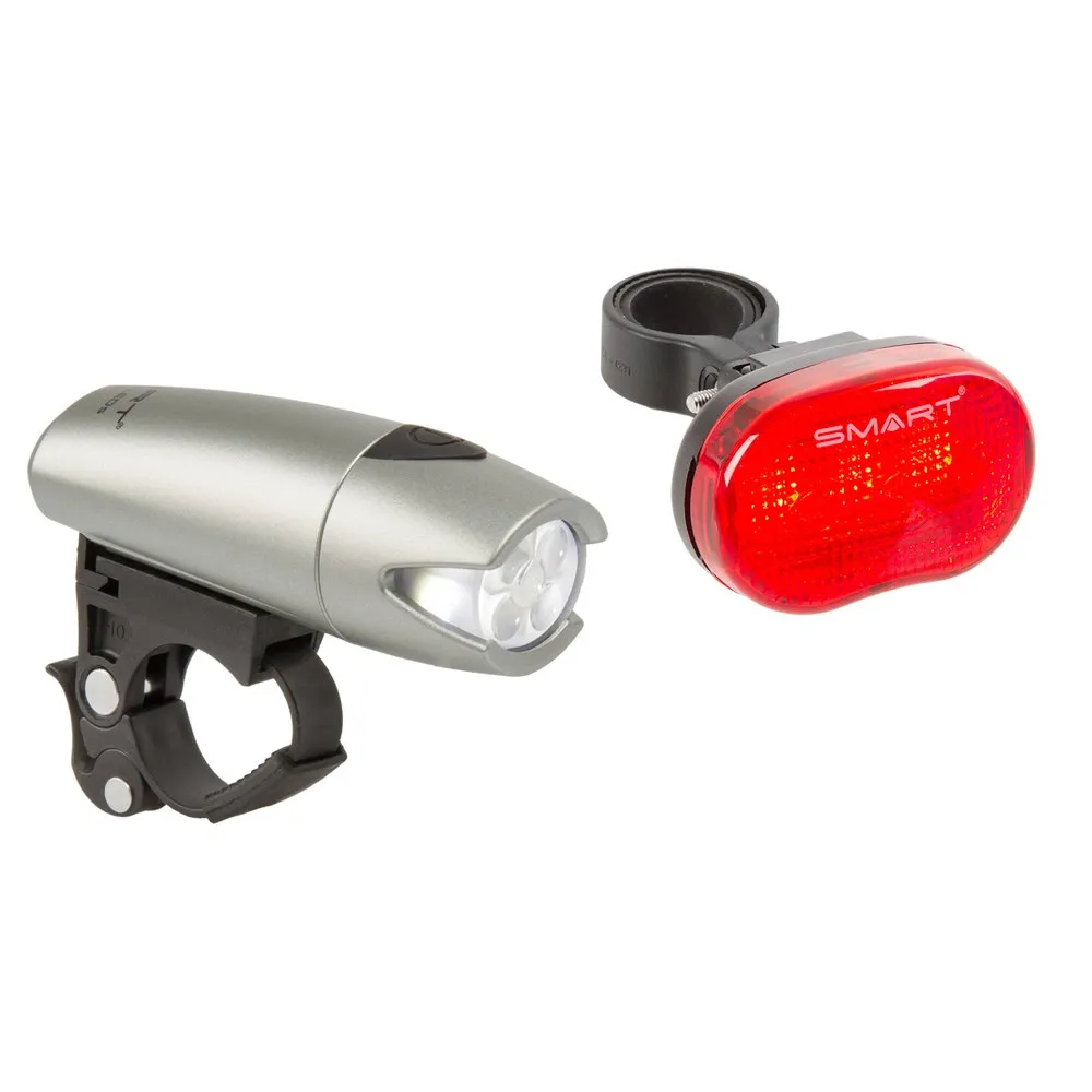 Smart Polaris Led Sykkellyktesett, Black / silver, One Size Smart Polaris Led Sykkellyktesett, Black / silver, One Size