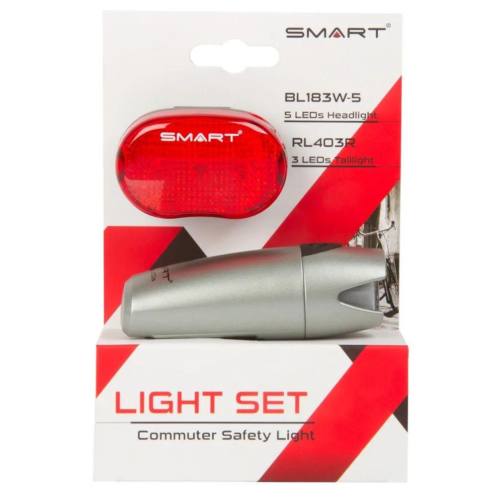 Smart Polaris Led Sykkellyktesett, Black / silver, One Size Smart Polaris Led Sykkellyktesett, Black / silver, One Size