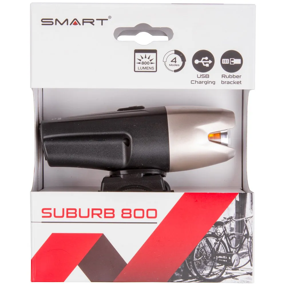 Smart Suburb 800 Frontlys, Black / silver, 800 Lysstyrker